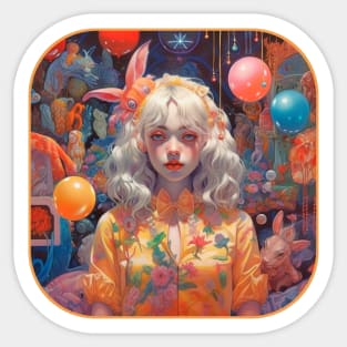 Anime AI Artwork Teen Young Girls Alice In Wonderland Sticker